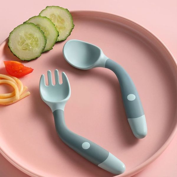 Children Eating Training Tableware Baby Bendable Silicone Soft Spoon, Color: Pink - Image 2