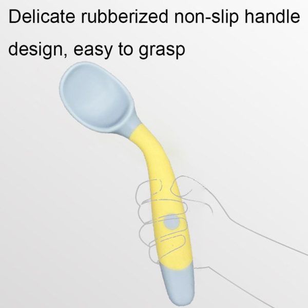 Children Eating Training Tableware Baby Bendable Silicone Soft Spoon, Color: Pink - Image 5