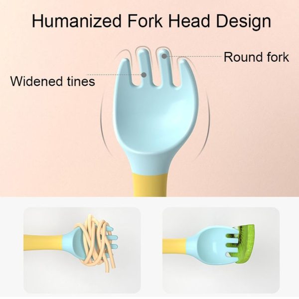 Children Eating Training Tableware Baby Bendable Silicone Soft Spoon, Color: Pink - Image 6