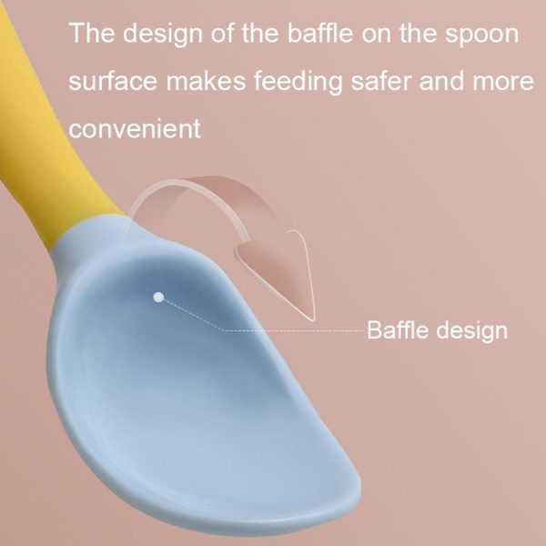 Children Eating Training Tableware Baby Bendable Silicone Soft Spoon, Color: Pink - Image 7