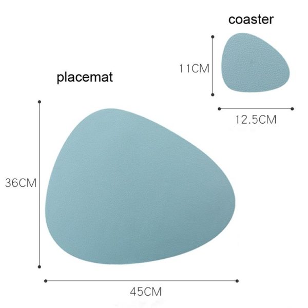 Placemat+Coaster Silicone Placemat Insulation Texture Scalloped Cushion (Blue) - Image 3