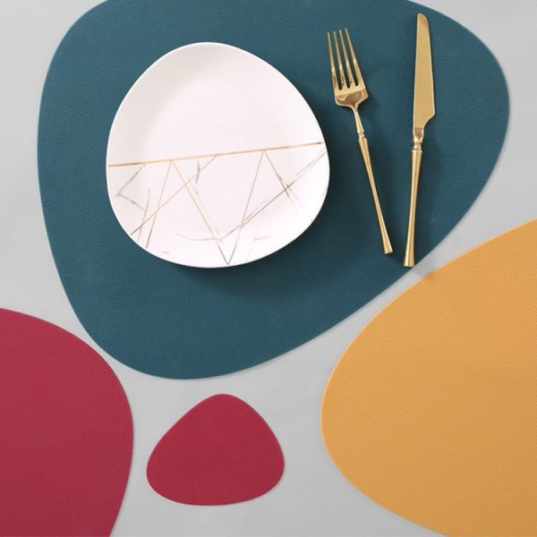Placemat+Coaster Silicone Placemat Insulation Texture Scalloped Cushion (Blue) - Image 6
