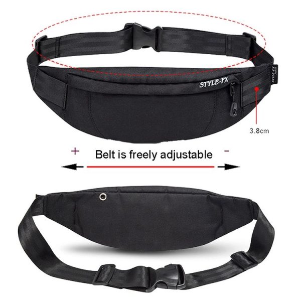 Y033 Men Waist Bag Multi-Function Casual Bag Outdoor Sports Small Bag (Black) - Image 2