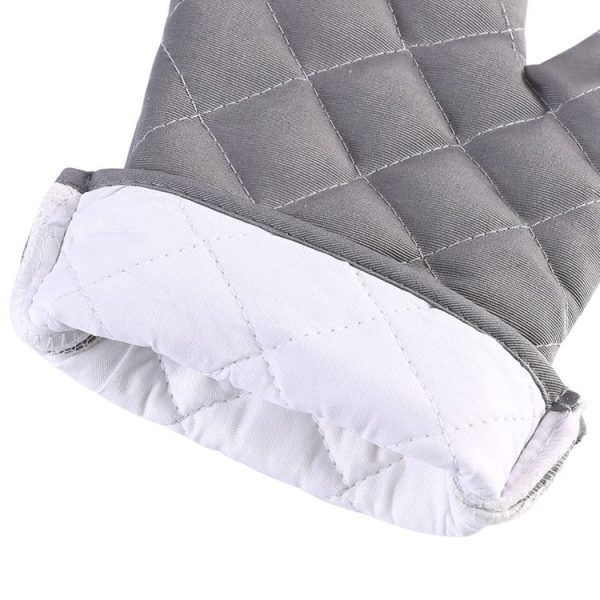 Cotton Insulated Diamond Thickened Gloves Hookable Storage Oven Microwave Baking Gloves (Black) - Image 5