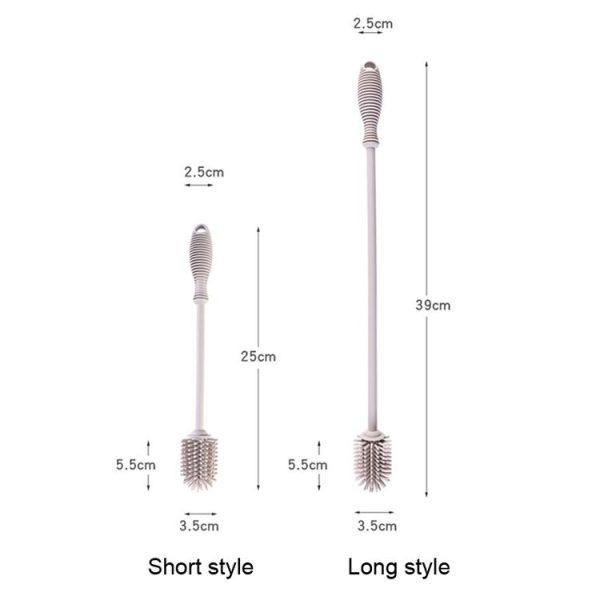 Short Household Silicone Bottle Glass Brush Kitchen Thermos Brush - Image 2