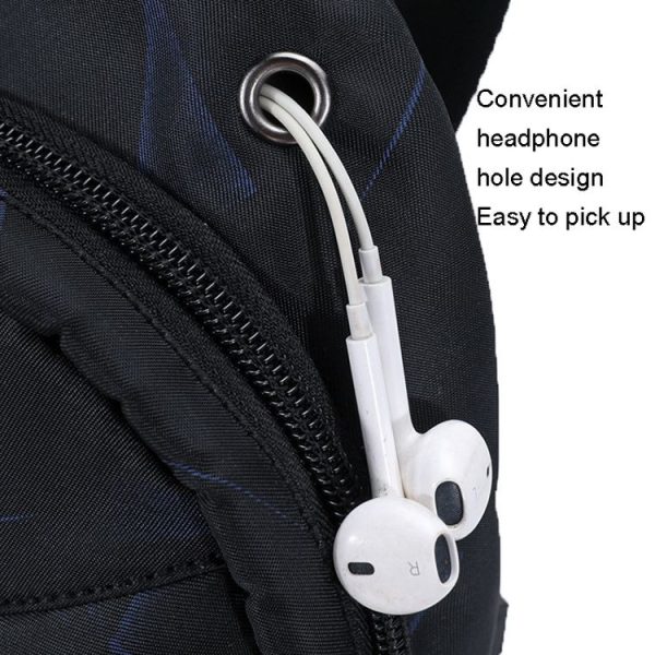 XQB990 Men Chest Bag Messenger Bag Oxford Cloth Sports Bag, Color: Line Blue - Image 4