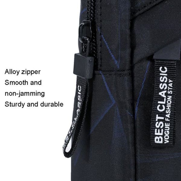 XQB990 Men Chest Bag Messenger Bag Oxford Cloth Sports Bag, Color: Line Black - Image 5