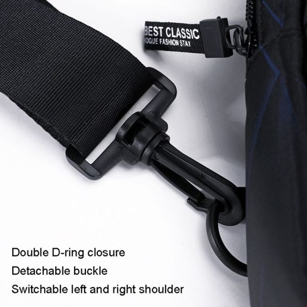 XQB990 Men Chest Bag Messenger Bag Oxford Cloth Sports Bag, Color: Line Black - Image 6