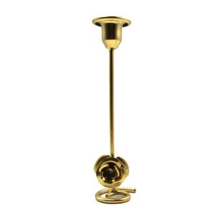 DH2304-01 Rose Carved Metal Candle Holder Bar Decoration Candlelight Dinner Candlesticks, Size: High Gold