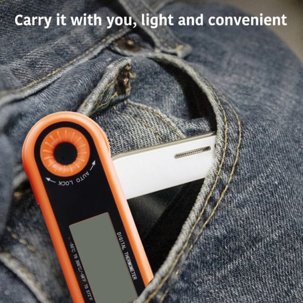 Folding Waterproof Kitchen Oven Grill Food Thermometer (Orange) - Image 9