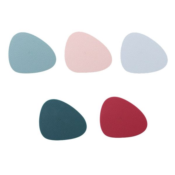 10pcs Teardrop-Shaped Silicone Table Insulation Mat Leather Textured Kitchen Cup And Pot Mat (Green) - Image 2