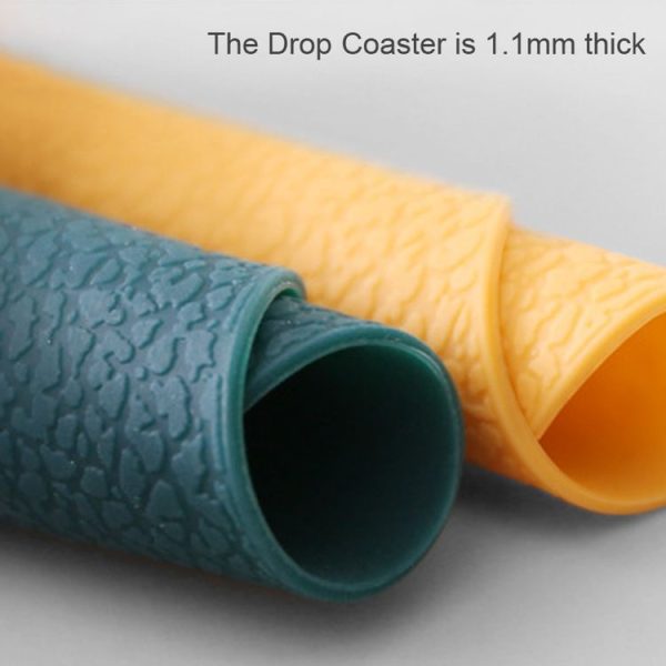10pcs Teardrop-Shaped Silicone Table Insulation Mat Leather Textured Kitchen Cup And Pot Mat (Green) - Image 4