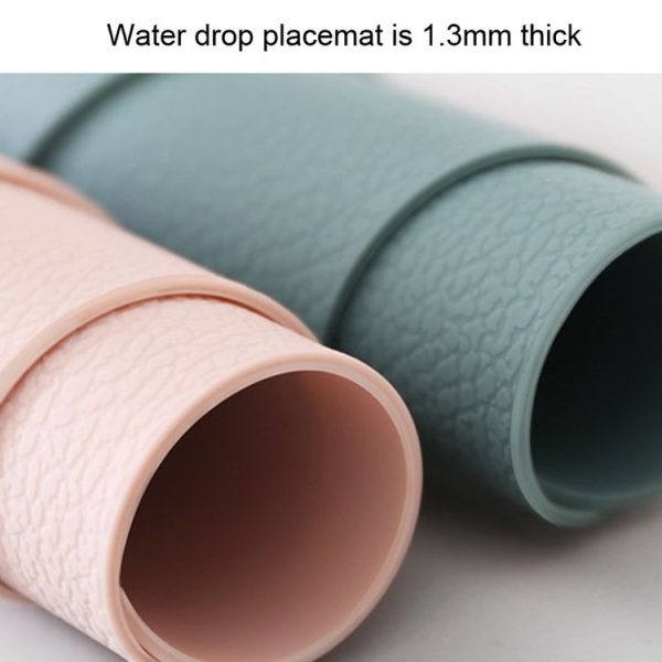 10pcs Teardrop-Shaped Silicone Table Insulation Mat Leather Textured Kitchen Cup And Pot Mat (Green) - Image 5