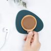 10pcs Teardrop-Shaped Silicone Table Insulation Mat Leather Textured Kitchen Cup And Pot Mat (Green) - Image 6