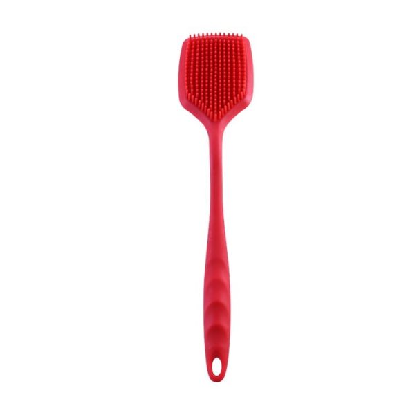 ZYA-251 Silicone Integrated Pot Scrubbing Brush Household Kitchen Cleaning Brush Dishwashing Brush (Red)
