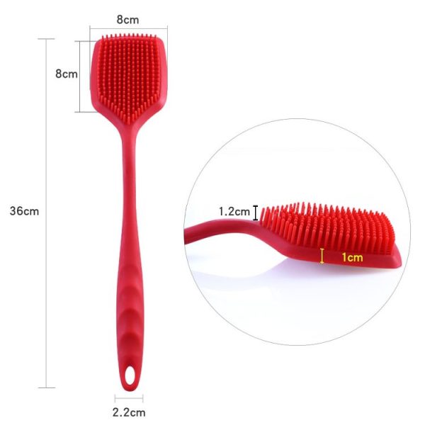 ZYA-251 Silicone Integrated Pot Scrubbing Brush Household Kitchen Cleaning Brush Dishwashing Brush (Red) - Image 2