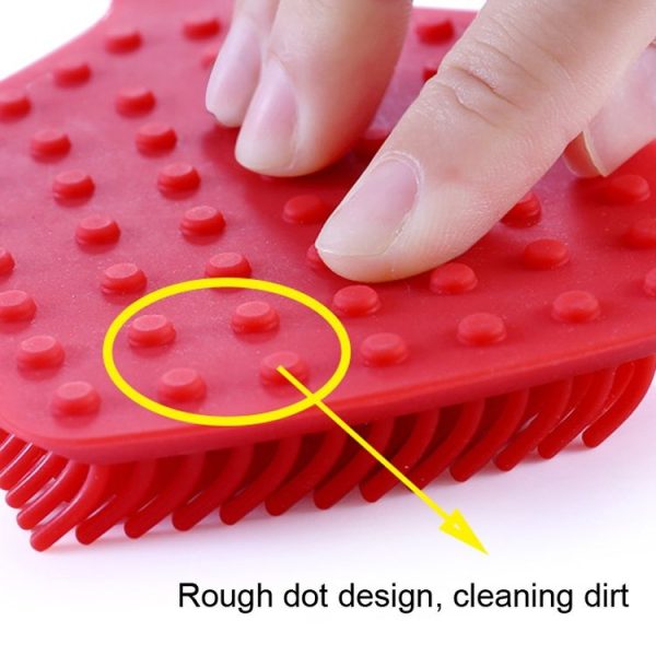 ZYA-251 Silicone Integrated Pot Scrubbing Brush Household Kitchen Cleaning Brush Dishwashing Brush (Red) - Image 5