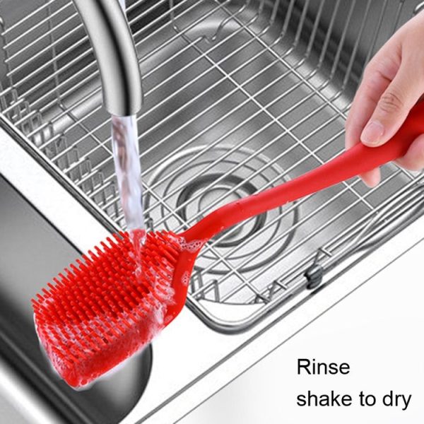 ZYA-251 Silicone Integrated Pot Scrubbing Brush Household Kitchen Cleaning Brush Dishwashing Brush (Red) - Image 7