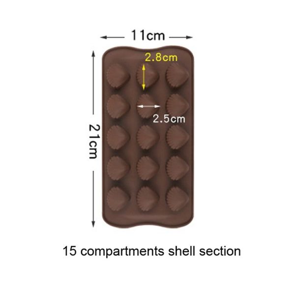 2pcs Silicone Chocolate Mold Jelly Christmas Candy Cake Mould, Style: Shell - Image 2
