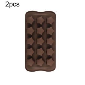 2pcs Silicone Chocolate Mold Jelly Christmas Candy Cake Mould, Style: Star