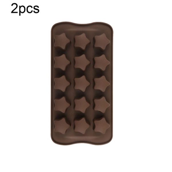2pcs Silicone Chocolate Mold Jelly Christmas Candy Cake Mould, Style: Star