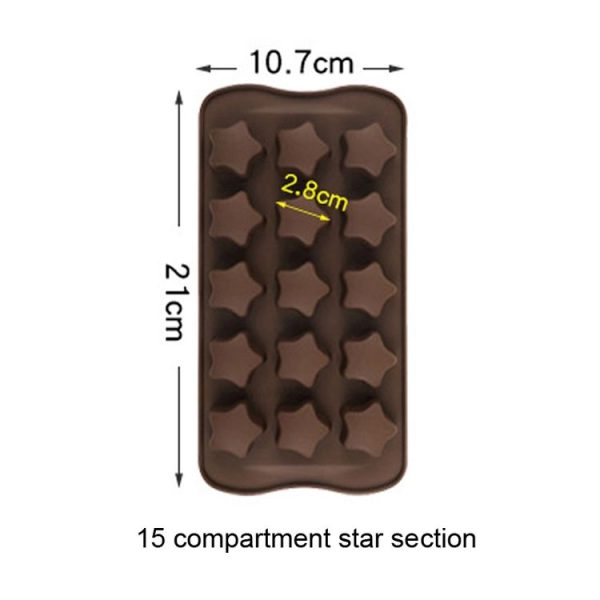 2pcs Silicone Chocolate Mold Jelly Christmas Candy Cake Mould, Style: Star - Image 2