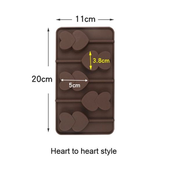 2pcs Silicone Chocolate Mold Jelly Christmas Candy Cake Mould, Style: Heart To Heart - Image 2