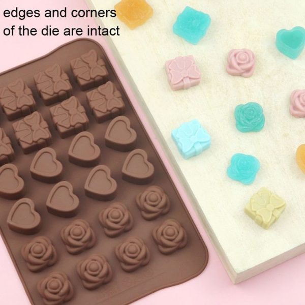 2pcs Silicone Chocolate Mold Jelly Christmas Candy Cake Mould, Style: Heart To Heart - Image 5
