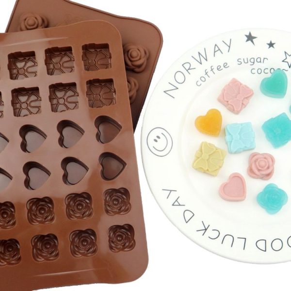 2pcs Silicone Chocolate Mold Jelly Christmas Candy Cake Mould, Style: Heart To Heart - Image 6