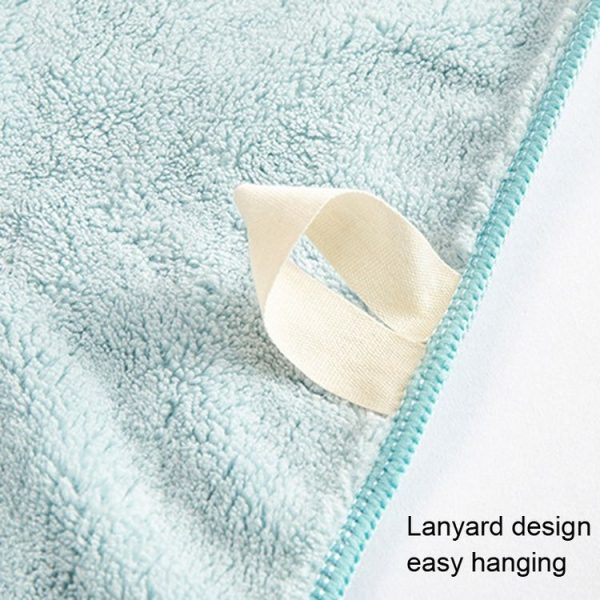 Coral Fleece Cartoon Embroidery Towel Kid Household Thickened Soft Absorbent Towel (Gray) - Image 8