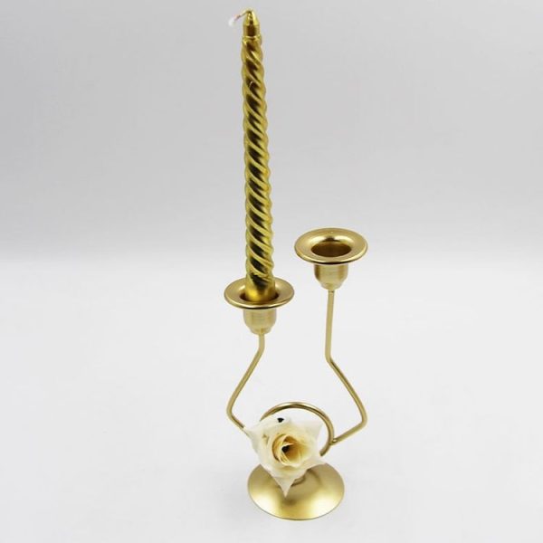 Wrought Iron Double-Headed Candle Holder Party Wedding Table Decoration Candlesticks (Silk) - Image 6