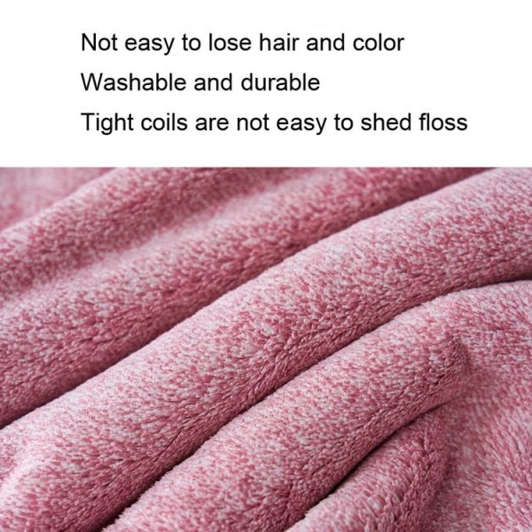 Coral Velvet Quick Dry Absorbent Hair Dryer Hat Plus Thicken Shower Cap Hotel Household Wrap Head Towel (Dark Gray) - Image 5
