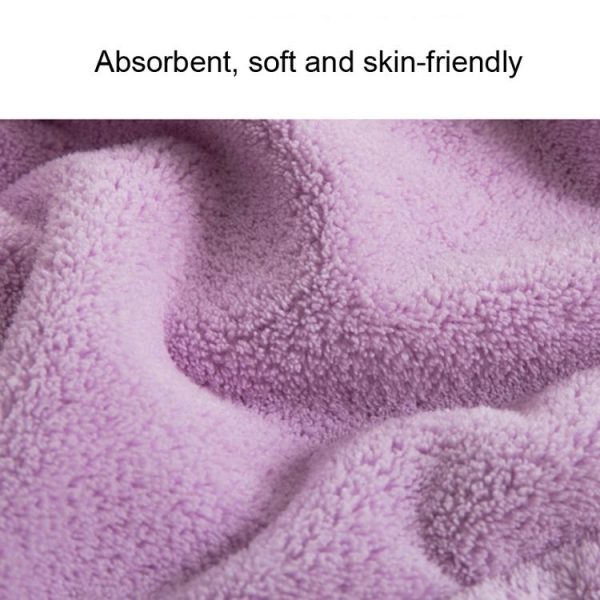 Coral Velvet Soft Absorbent Dry Cap No Hair Loss Coral Velvet Shower Cap (Wrapped Bow Pink) - Image 3