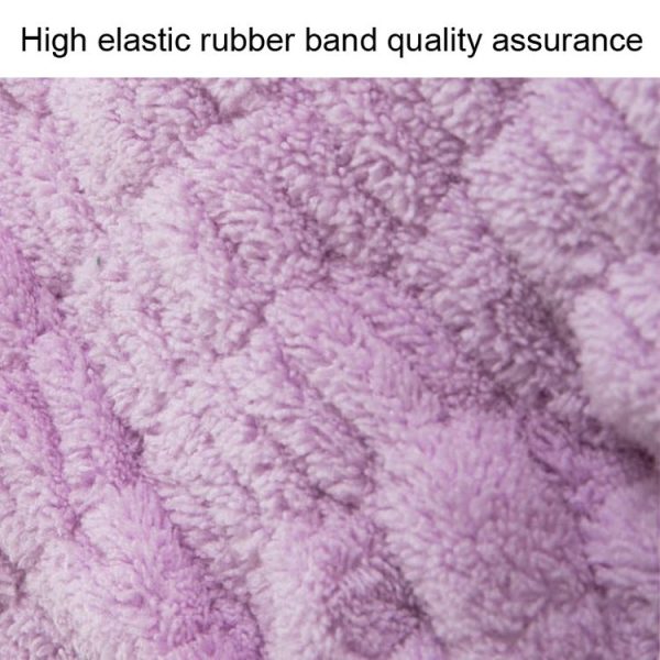 Coral Velvet Soft Absorbent Dry Cap No Hair Loss Coral Velvet Shower Cap (Wrapped Bow Pink) - Image 4