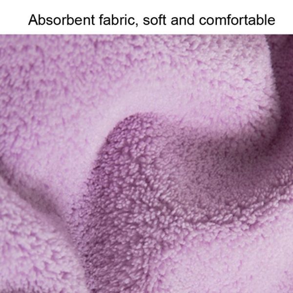 Coral Velvet Soft Absorbent Dry Cap No Hair Loss Coral Velvet Shower Cap (Wrapped Bow Pink) - Image 5