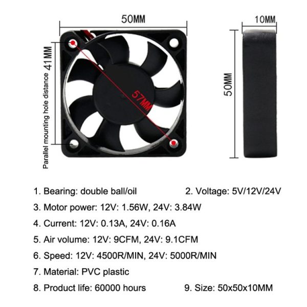 3pcs XIN RUI FENG 24V Ball Bearing 5cm Silent DC Cooling Fan - Image 8