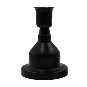 DH2303-06 Retro Metal Candle Holder Wrought Iron Candlesticks Decoration Ornament (Black)