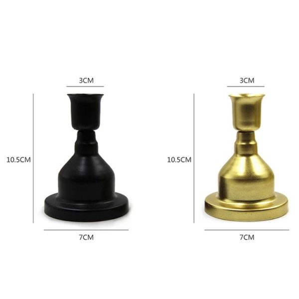 DH2303-06 Retro Metal Candle Holder Wrought Iron Candlesticks Decoration Ornament (Black) - Image 3