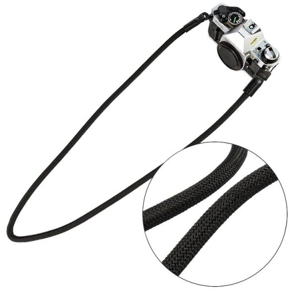 Climbing Rope Camera Strap SLR Camera Retro Wearable Shoulder Strap (Black)