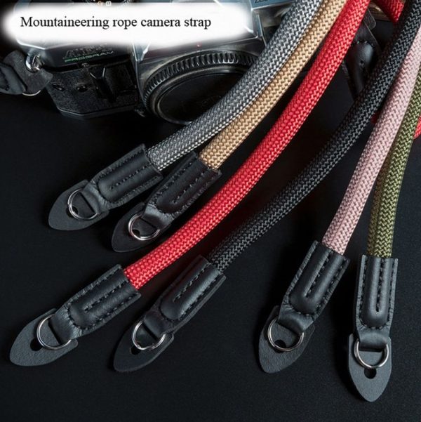 Climbing Rope Camera Strap SLR Camera Retro Wearable Shoulder Strap (Black) - Image 2