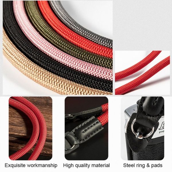 Climbing Rope Camera Strap SLR Camera Retro Wearable Shoulder Strap (Black) - Image 5