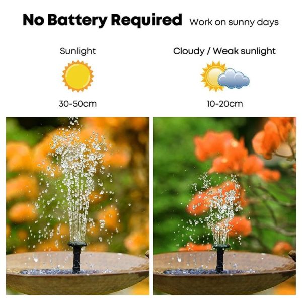 16cm Solar Water Fountain Pool Outdoor Bird Bath Solar Powered Fountain Floating Water - Image 5