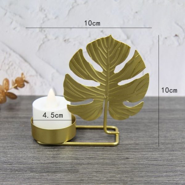 A Gold DH2303-03 Metal Retro Iron Art Candlesticks Ornament Table Candle Cup Decoration Props - Image 2