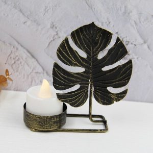 A Black Gold DH2303-03 Metal Retro Iron Art Candlesticks Ornament Table Candle Cup Decoration Props