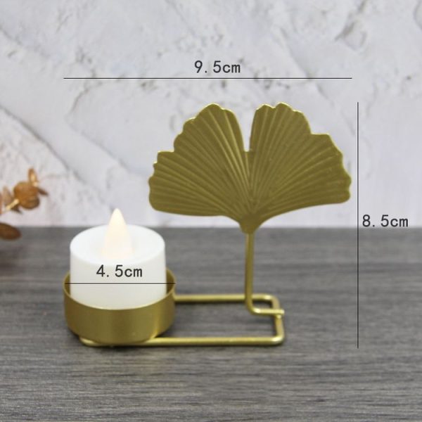 C Gold DH2303-03 Metal Retro Iron Art Candlesticks Ornament Table Candle Cup Decoration Props - Image 2