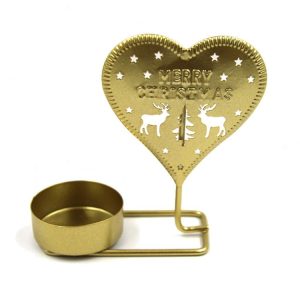 Christmas B Gold DH2303-03 Metal Retro Iron Art Candlesticks Ornament Table Candle Cup Decoration Props