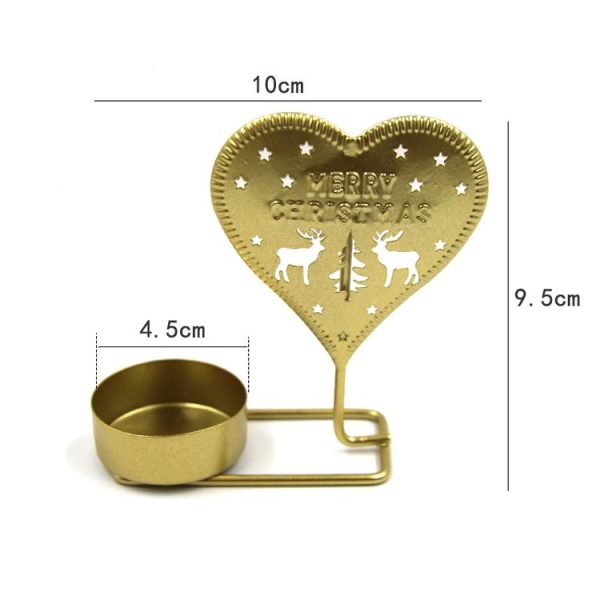 Christmas B Gold DH2303-03 Metal Retro Iron Art Candlesticks Ornament Table Candle Cup Decoration Props - Image 2