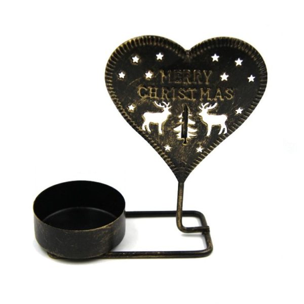 Christmas B Black Gold DH2303-03 Metal Retro Iron Art Candlesticks Ornament Table Candle Cup Decoration Props