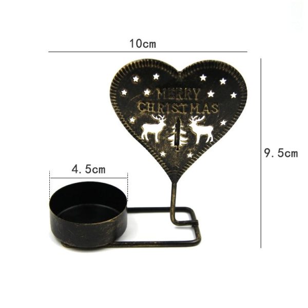 Christmas B Black Gold DH2303-03 Metal Retro Iron Art Candlesticks Ornament Table Candle Cup Decoration Props - Image 2