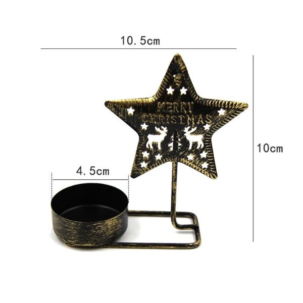 Christmas C Black Gold DH2303-03 Metal Retro Iron Art Candlesticks Ornament Table Candle Cup Decoration Props - Image 2